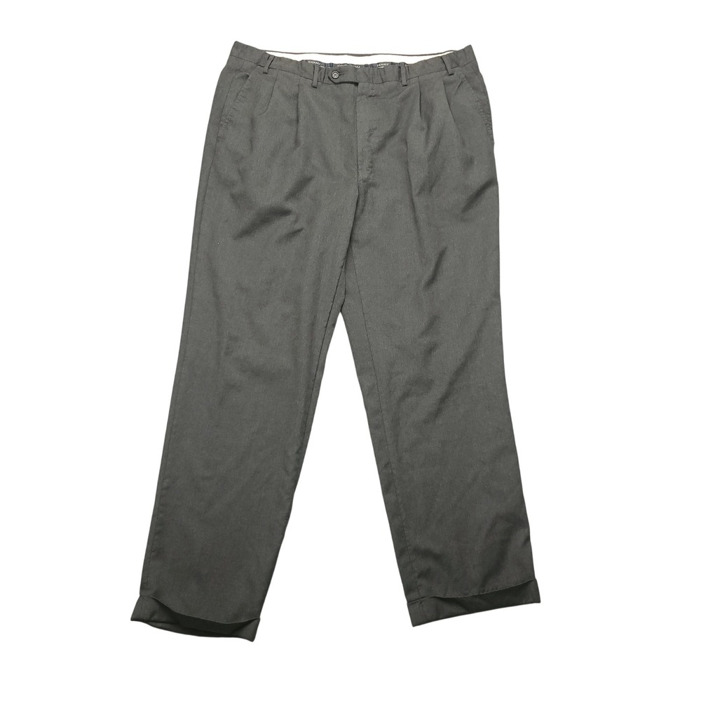 Canali Dress Pants Mens 38x30 Gray Wool Pleated Cuffed Classic Fit Formal